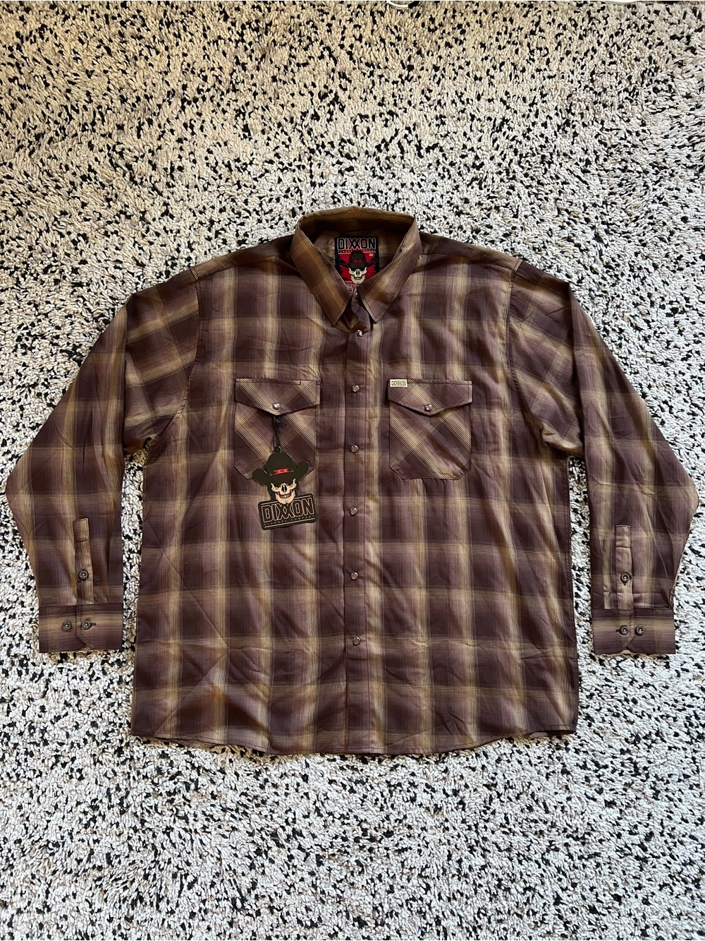 DIXXON Flannel Co The Wyatt Shirt D-LUX Bamboo Blend Western Brown Plaid Men 3XL